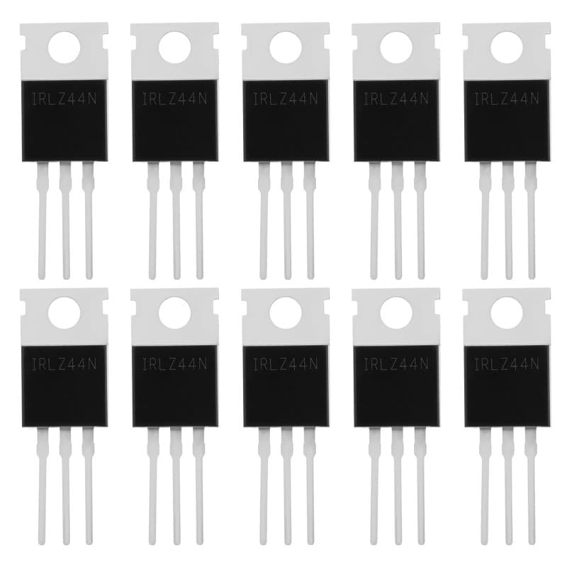 YINETTECH 10 Pièces IRLZ44N Transistors MOSFET de Niveau Logique 47A 55V Transistors MOSFET à Canal N 29x10x4.5mm Utilisés Comme