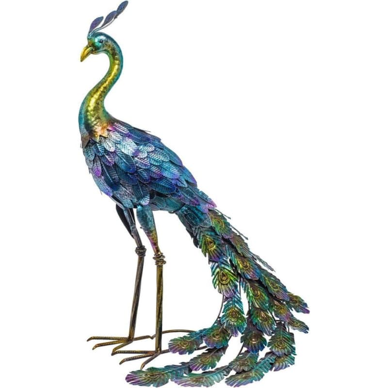 Erpmlyo 1 PCS Métallique Paon Statue Jardin Extérieur, Patio, Terrasse, Porche-Cour Art Décoration Métal