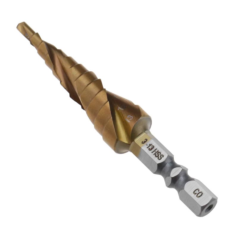 eMagTech Foret Étagé à Rainure en Spirale 3-13mm Taille Métrique M35 Cobalt Acier Haute Vitesse 6.35mm Tige Hexagonale HSS Outil