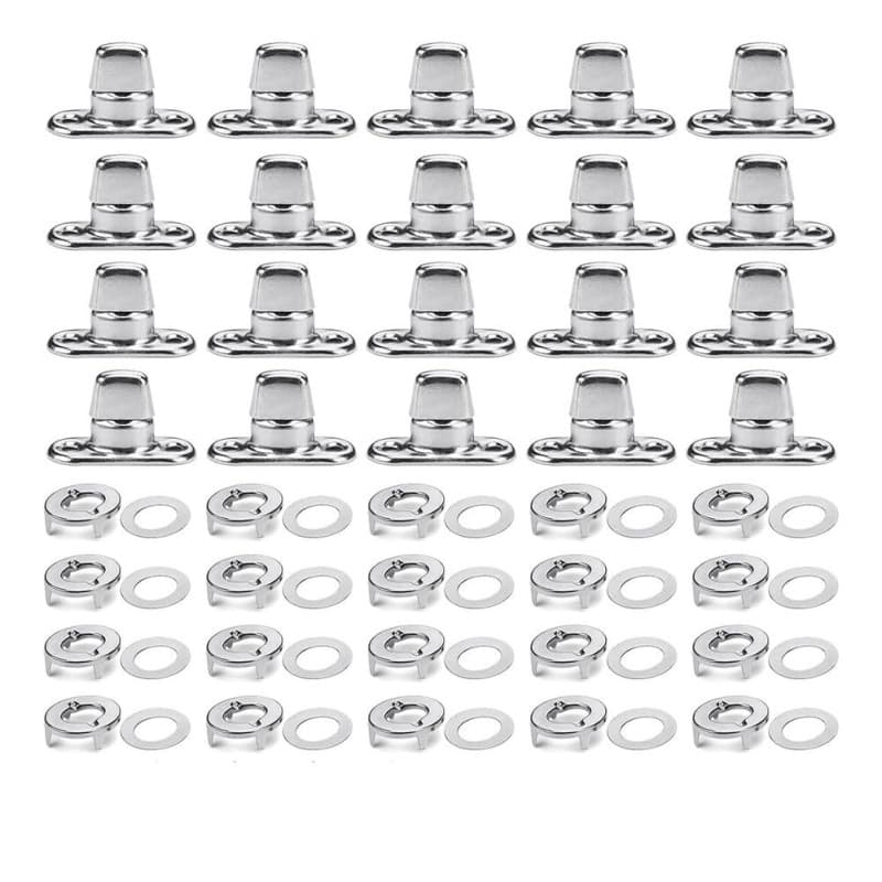 Ginobili 20 Ensembles D'Attaches à Verrouillage par Torsion de Qualité Marine, Œillet et Goujon à Bouton Tournant, pour Attaches