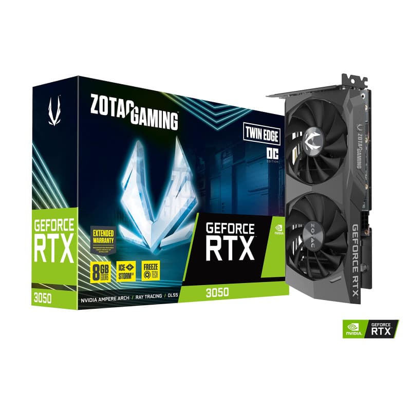 Zotac Nvidia GeForce RTX 3050 Twin Edge OC LHR 8Go Carte Graphique Noir