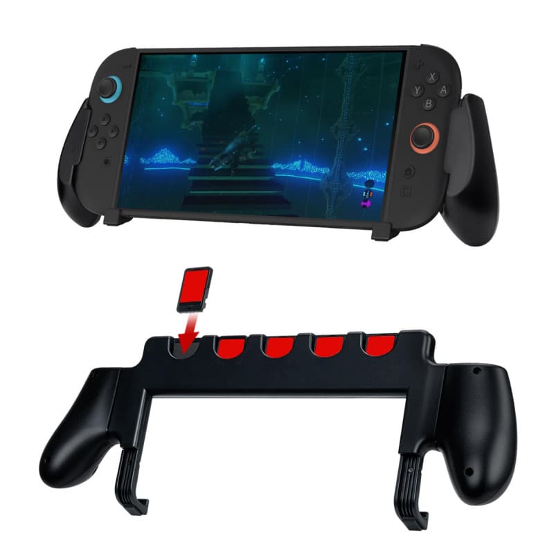 Mcbazel Poignée de Console pour Nintendo Switch 2, avec Emplacements pour Cartes Jeu, ABS Léger et Résistant, Installation Facil
