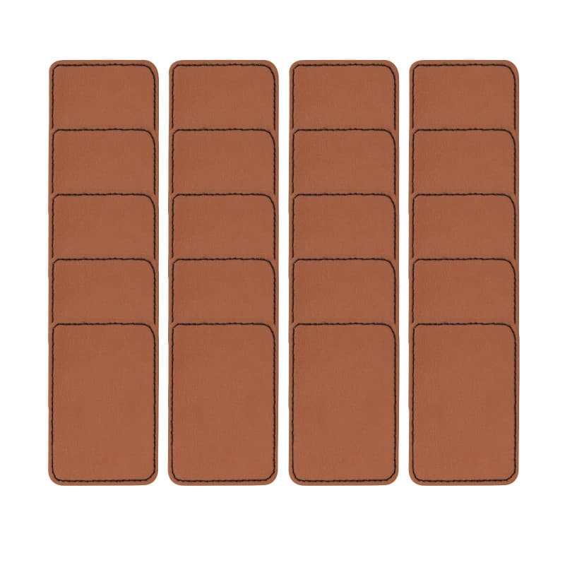 LT Easiyl 20pcs Patchs d'étiquette en Cuir Rectangulaires Vierges en PU Patchs de Chapeau en Cuir avec Adhésif pour Vêtements Ch