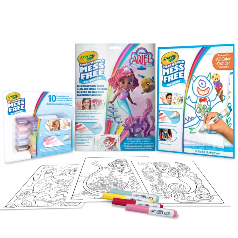 CRAYOLA - Color Wonder, Set Commodité Couleur Sans Tache, Thème Ariel, Activité Créative pour Enfants, âge 3,4,5 Ans, 7504
