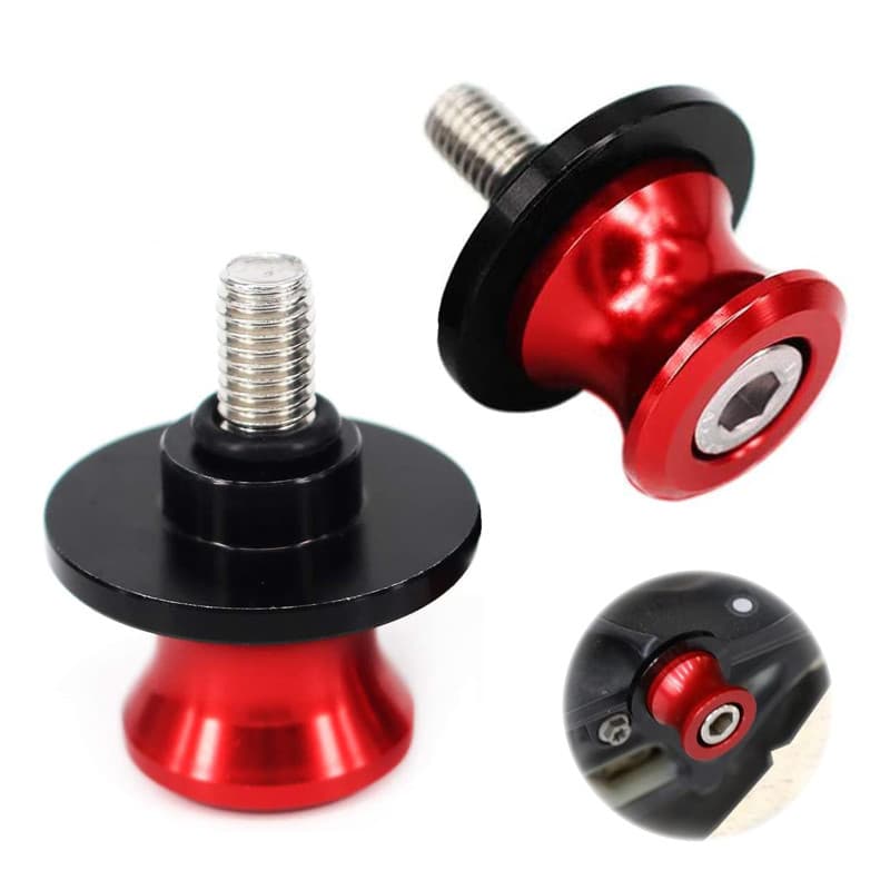 2pcs Moto 8MM CNC Aluminium Diabolos Support de Bras Oscillant,Protection Moto Accessoires Moto CNC,Moto Roue Arrière Fourche Es