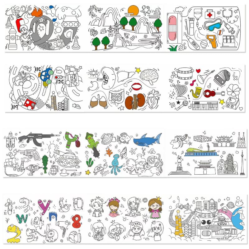 2 Rouleau Papier Dessin, 30 x 300 cm Rouleau de Coloriage Dessin Découpables, Papier à Colorier Rouleaus Feuille pour Coloriage
