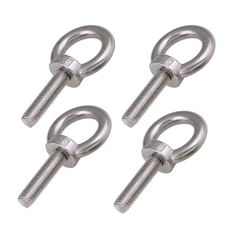 4 Pièces M10 Boulons à Œil en 304 Acier Inoxydable - Forme de Bague Filetage Mâle Vis à Anneau de Levage Soudés Fermés pour Leva