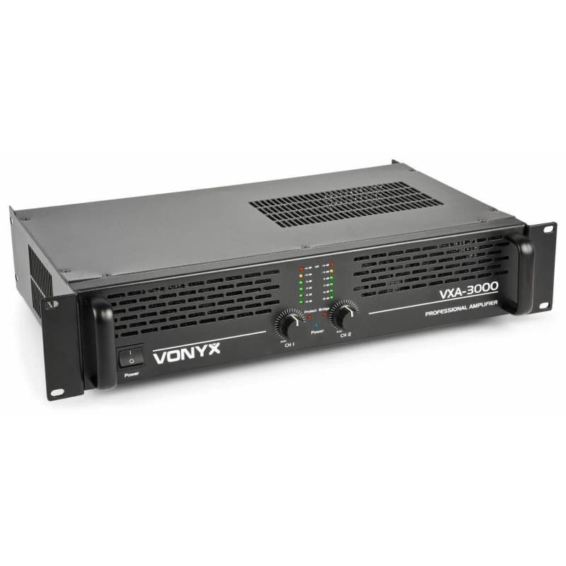Vonyx VXA-3000 - Amplificateur Professionnel, 2x 1500 Watts, Connexion en Pont, Amplificateur Stéréo Haute Qualité, Idéal DJ et