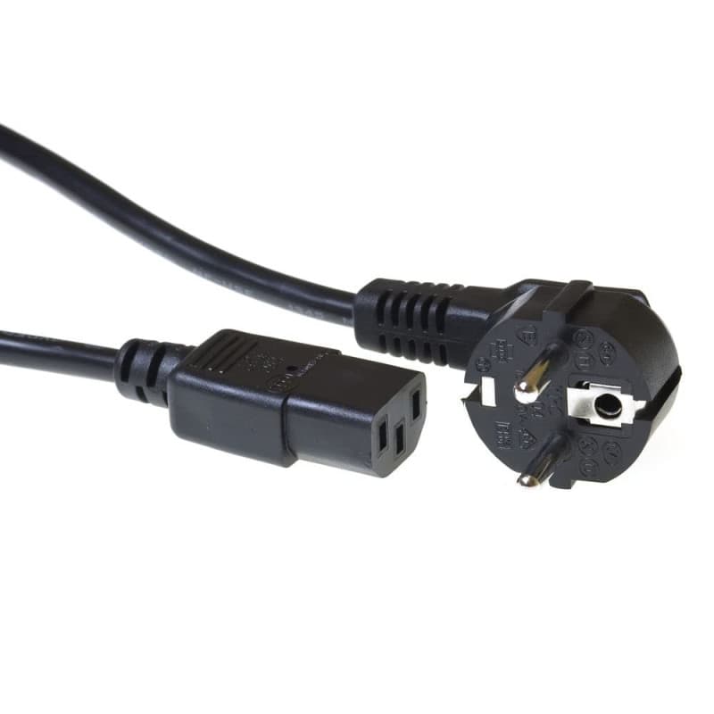 ACT Câble d'alimentation CEE7/7 coudé Schuko - C13 - Noir - 7 m