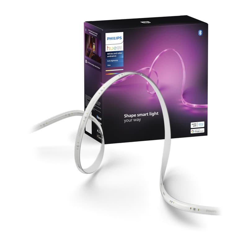 Ruban LED - PHILIPS - Hue W C Lightstrip Solo - 10m - Contrôle couleur - Économie d'énergie - Intérieur