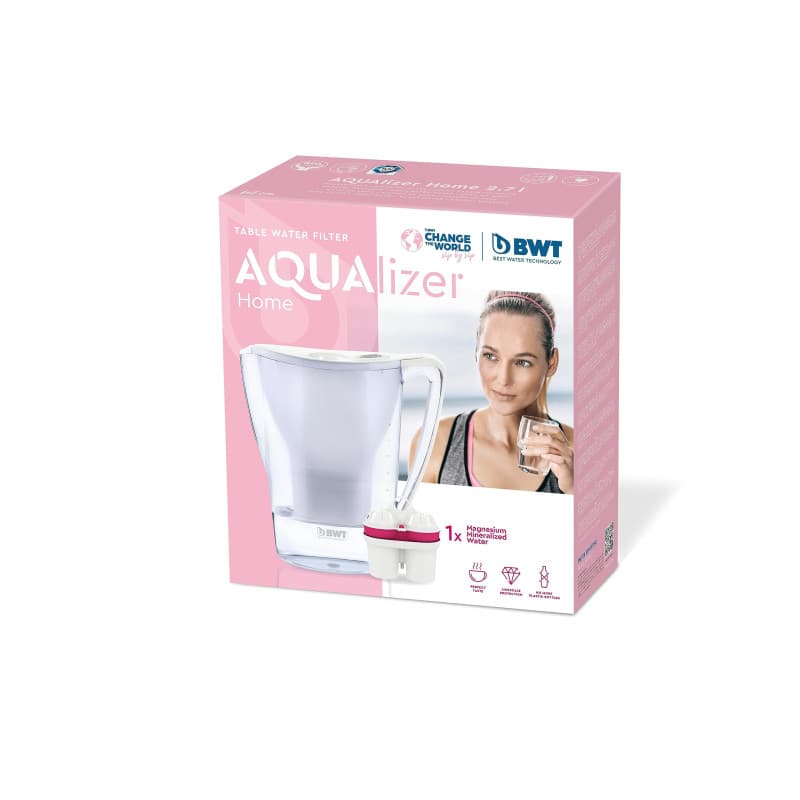 BWT Carafe filtrante Penguin blanche 2,7 l avec cartouche enrichie au magnésium Pack 1