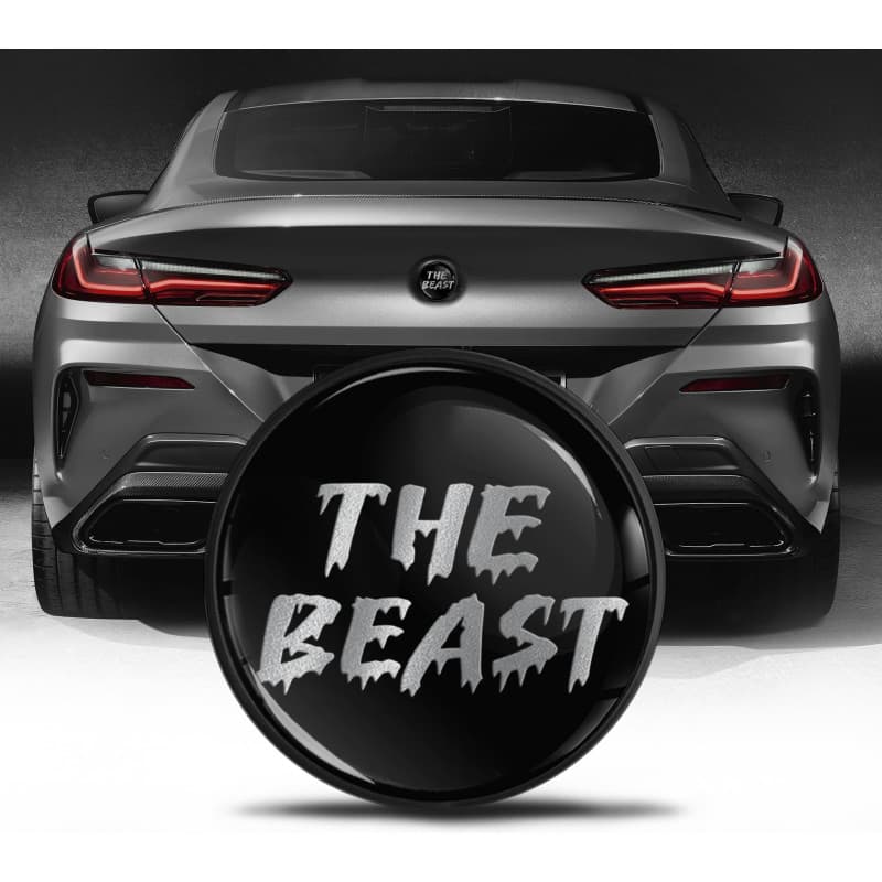 Biomar Labs Compatible avec BMW Emblème 51148219237 Plaque pour Arrière Coffre 74mm Argent Noir EZ 26