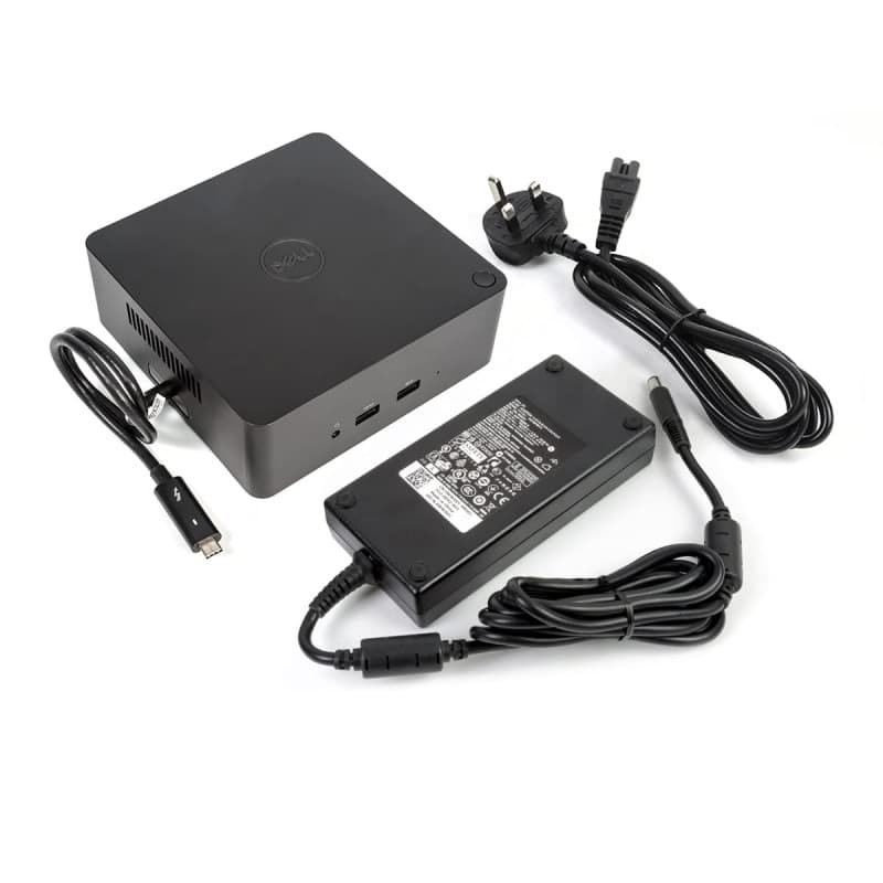 DELL TB16 Thunderbolt 3 Noir - Stations d'accueil (avec Fil, Thunderbolt 3, USB Type-A,USB Type-C, 3,5 mm, 10,100,1000 Mbit/s, D