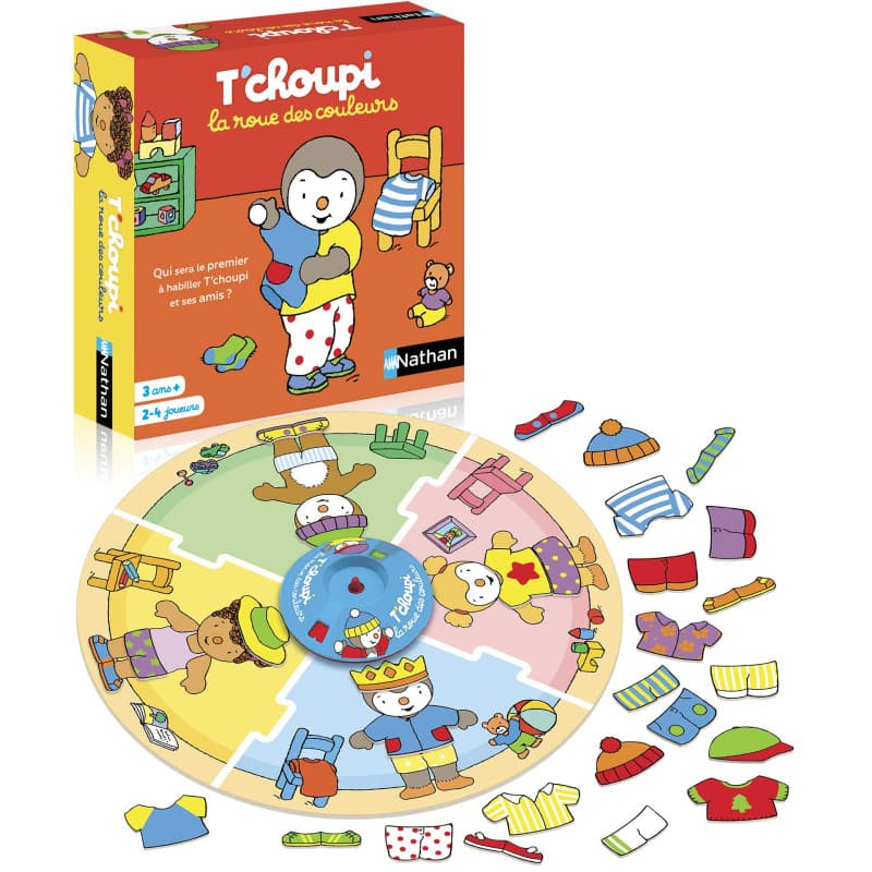 Nathan - La Roue des Couleurs - Jeu Coopératif - Habille T'choupi et Ses Amis - A Jouer en Famille ou entre Amis - Se Joue de 2