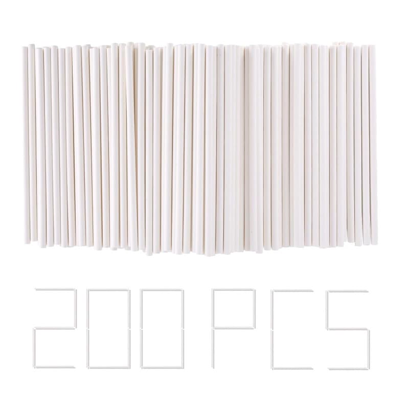 Shirene Baton Pop Cake,200 Pièces Batonnet Pop Cake 10cm Sucette Baton Sucette Pop Cake Bâtonnets en Papier pour Gâteaux pour Fa