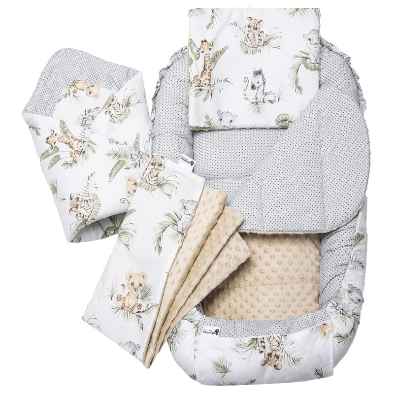 Medi Partners Reducteur de Lit Bebe - Réducteur Bébé 100x60x15cm 5 éléments Cocon et Naissance Nid d'ange bilatéral Cale 100% Co