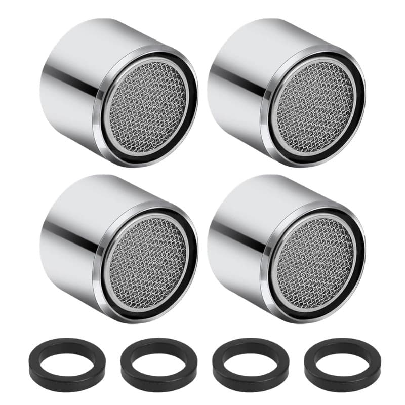 Diffaxy Lot de 4 régulateurs de jet M22, aérateurs pour robinets d'évier de cuisine, filtre avec boîtier en laiton chromé, filet
