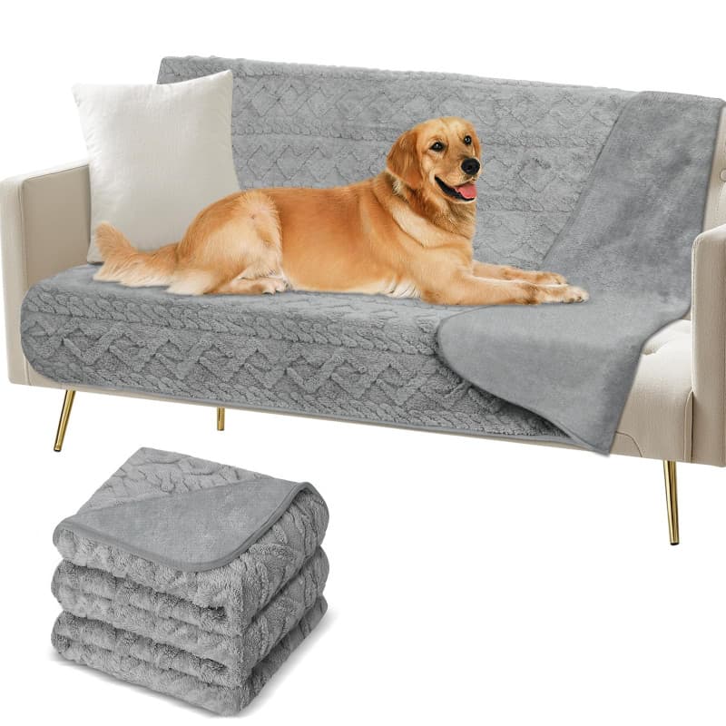 Omtofo Couverture Chien 150x128cm, Tissu Flannel Imperméable, Moelleux et Chaud Couverture pour Chien, pour Chien Moyen et Grand