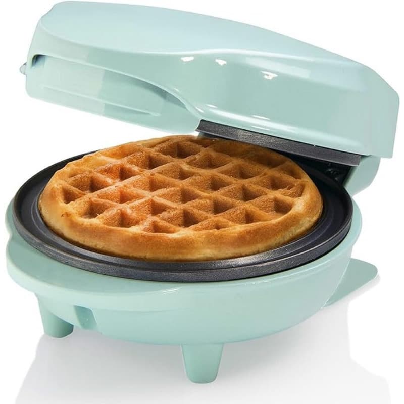 Bestron Mini gaufrier pour gaufres classiques, Petit gaufrier avec revêtement anti-adhésif, pour les anniversaires d'enfants, le