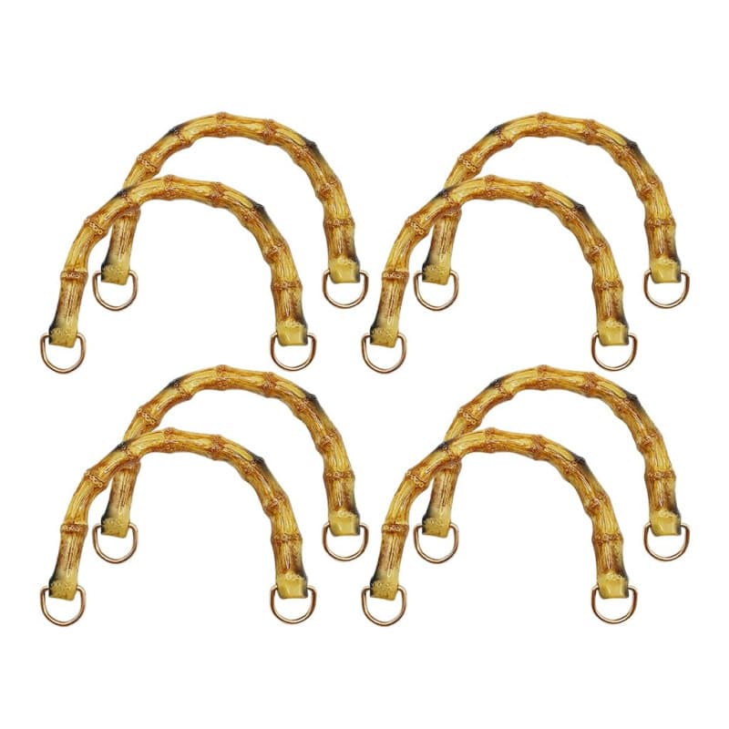 Abiyou 8 Pièces Poignée de Sac en Bambou, Poignée Bambou pour Sac, Poignée de Sac à Main en Forme de U, Anses pour Sac à Mains,