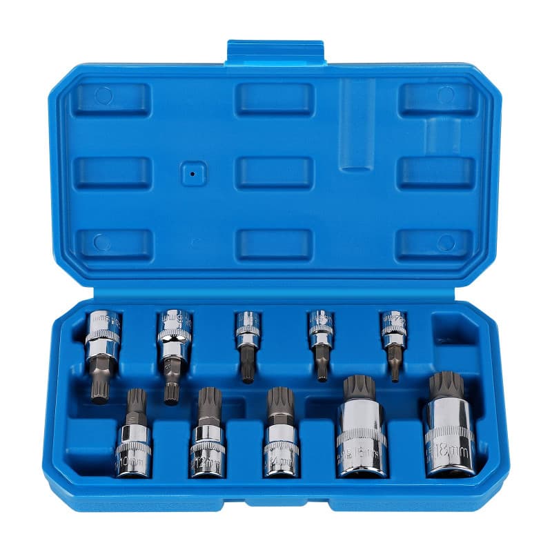 CPROSP Douille Torx Male 1/2'', 1/4'', 3/8'', Embout Torx 12 Pans M4 M5 M6 M8 M10 M12 M14 M16 M18, Douille Allen avec Boîte