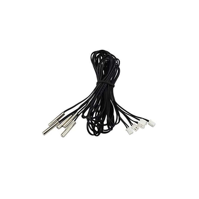 Aussel Lot de 5 sondes thermiques numériques et étanches NTC 10 K 3 950 Ohm 1 m