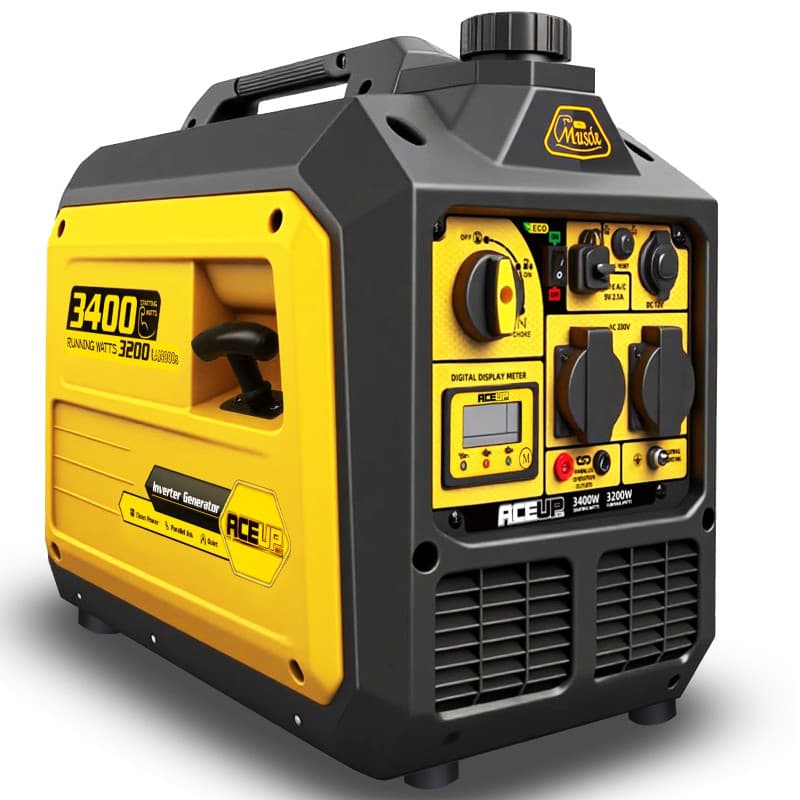 Aceup Energy 3400W Groupe Electrogene Générateur à Essence Silencieux avec prises 230V 12V 5V polyvalent pour la maison l'extéri