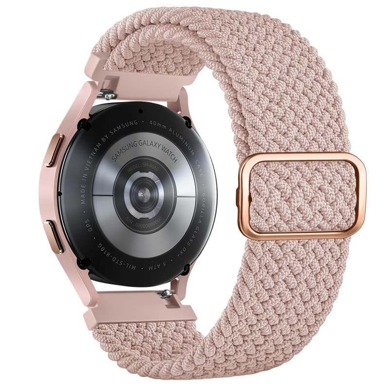 Vancle Bracelet Compatible pour Samsung Galaxy Watch 4 5 6 7 Femme Homme, 20mm Élastique en Nylon Tressé Réglable Bracelet de Re