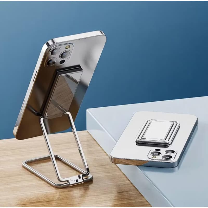 Msagkah Anneau de support en métal pour téléphone - Rotation à 360° - Pliable - Pour téléphone ou pad - Argenté