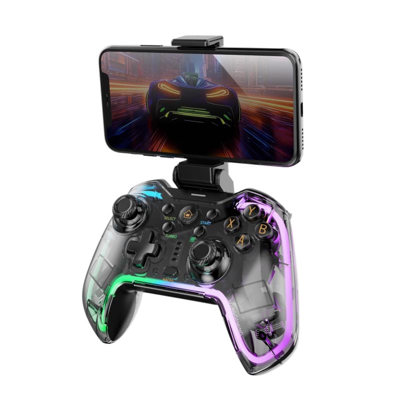 Mars Gaming MGP-BT2, Manette Bluetooth 5.0, RGB Néon, Support Smartphone jusqu’à 7", Vibration Haptique, Gâchettes Analogiques,