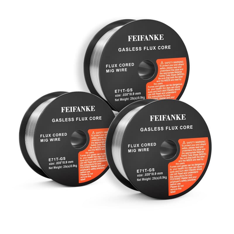 FEIFANKE Fil Fourré Sans Gaz 0.9MM, Bobine Fil Fourré 3KG- E71T-GS General Purpose MIG MAG Welding Wire Reel D100 for Welding Ma