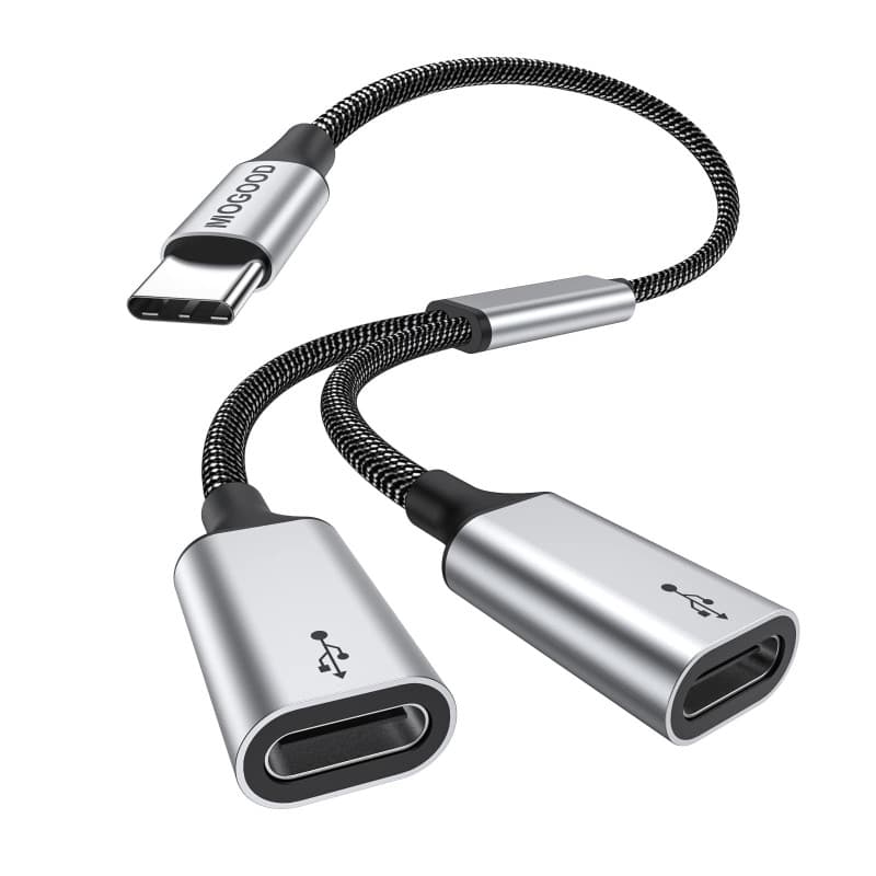 MOGOOD Câble Répartiteur USB C, Adaptateur USB C Y (Pas pour Moniteur), Câble Séparateur Type C Mâle vers 2 Type C Femelle, Hub