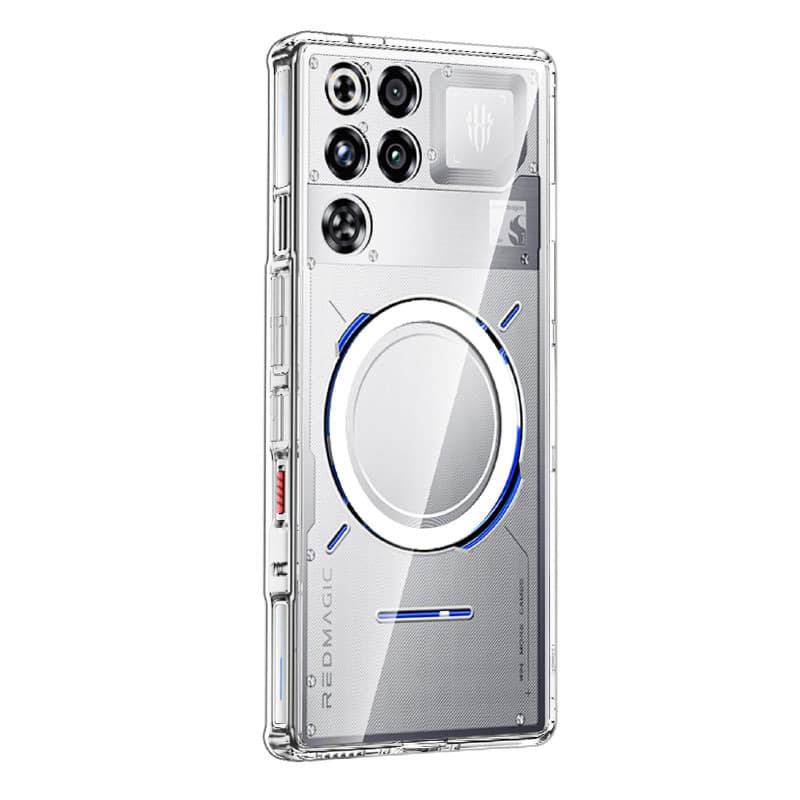 GIOPUEY Coque Magnétique pour Nubia Red Magic 11 Pro, Compatible avec MagSafe, Arrière Transparent PC + TPU Housse Etui - Clear