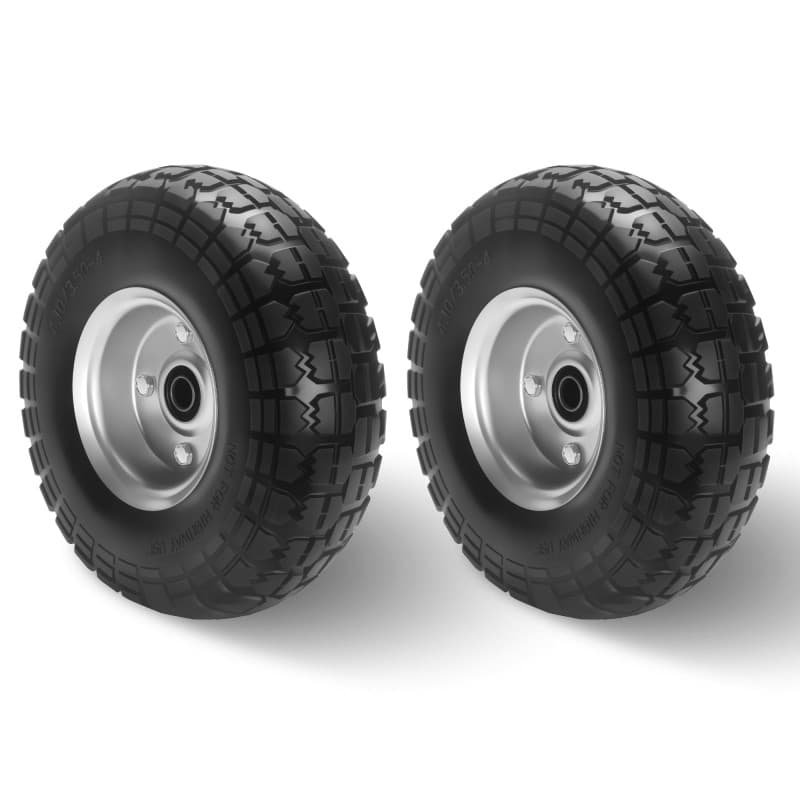 EINESIN 2x Roue Increvable 4.10/3.50-4, Roue de Brouette Increvable, Ø 255 x 80mm, Alésage 16mm, apacité de charge max. 100 kg,P