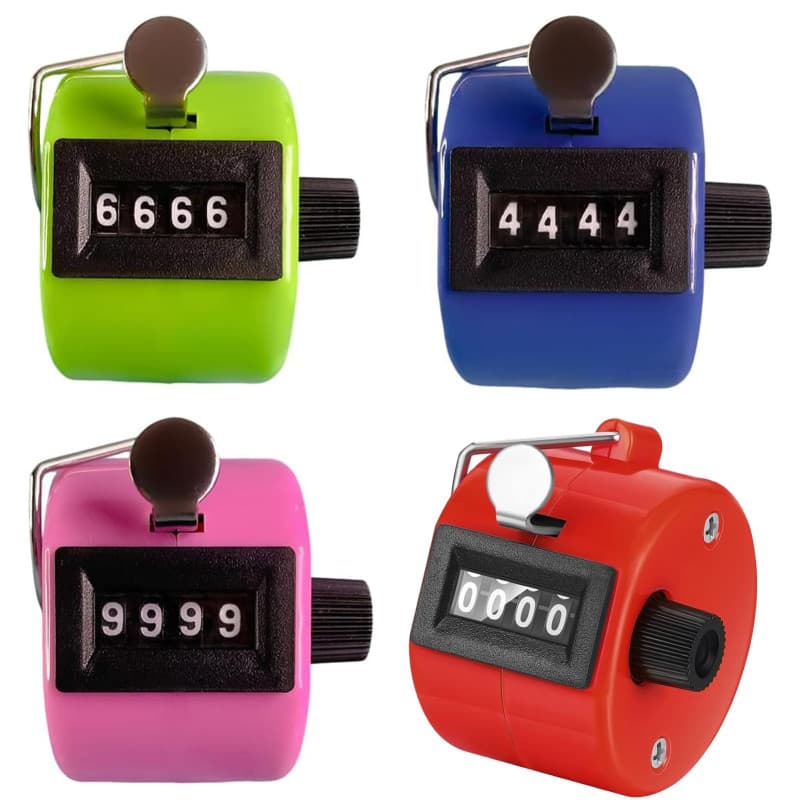 ZFRITP 4 Pcs Compteur Manuel Compteur À Cliquer 4 Chiffres Compteurs Manuels Click Compteur pour Compteur Manuel Mécanique, Comp