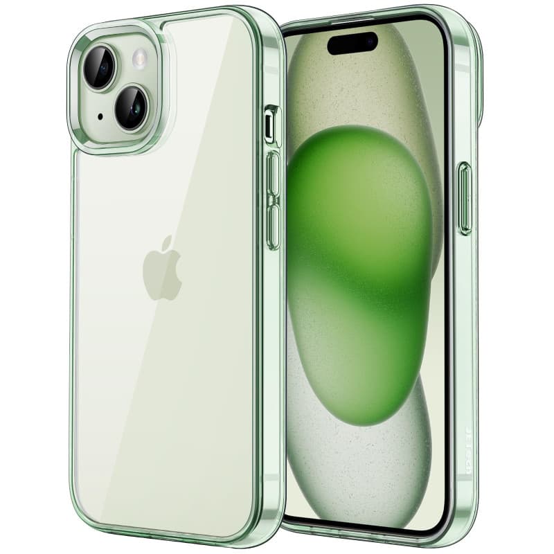 JETech Coque pour iPhone 15 6,1 Pouces, Anti-Jaunissement Étui de Protection Antichoc, Housse Anti-Rayures Dos Transparente (Ver