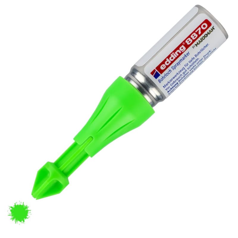 edding 8870 Marqueur spray zone inaccessible Marxman - 1 marqueur - vert fluorescent - marquage de trous de forage - jusqu'à 50