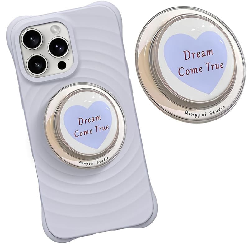 KIRZAX Accessoire Kindle Grip Téléphone, Support Magnétique à Design Cœur avec Poignée Pliante pour Smartphone/Tablet/Kindle