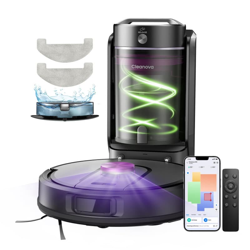 Vexilar W15 Robot aspirateur Laveur 10,000Pa avec Station sans Sac Vidage Automatique, Navigation LiDAR & Cartographie,180Min, C