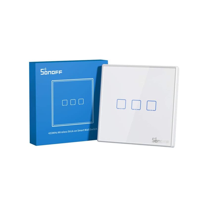 SONOFF 433MHz Télécommande RF sans fil 86 Type Panneau mural Sticky 3 Gang