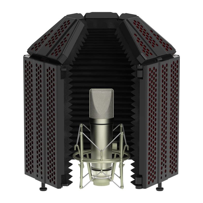 XTUGA Bouclier d'Isolation de Microphone, Mousse Acoustique Micro de Filtre Vocal Pliable avec Isolation, Filtre Anti-Pop.Convie