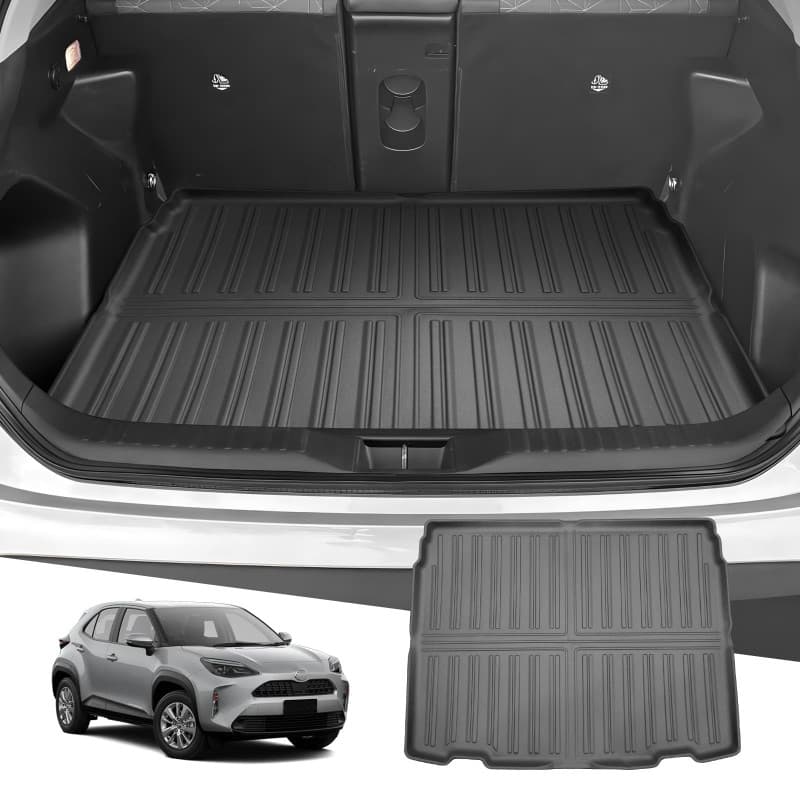 LUWU Tapis de Coffre Compatible avec Toyota Yaris Cross Hybrid 2021-2024 2025 TPE Proteciton de Coffre Voiture Antidérapant Bord