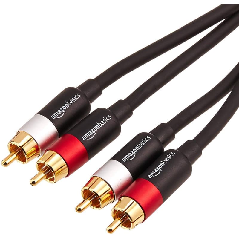 AmazonBasics 1/2-Male to 2-Male RCA Audio interconnects - 4 Feet, 2-Male to 2-Male