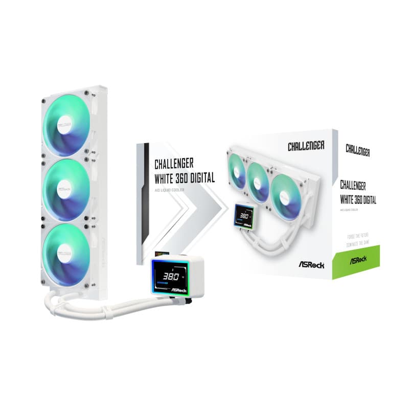ASRock CPC Challenger 360 Digital ARGB 90-ACLA36-WAAGA6 CPU-Wasserk?hler ? 360?mm ? ARGB ? Triple-Fan ? Wei?