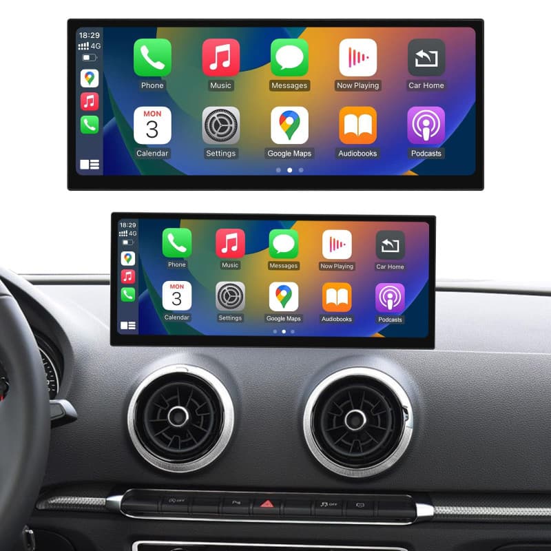 Road Top 12.3 inch Car Radio sans Fil Ecran Tactile CarPlay pour Audi A3/S3 2014-2019 Année avec MIB système, écran multimédia s