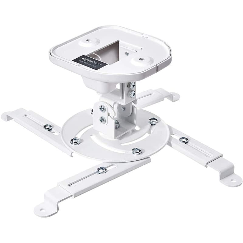 Amazon Basics Support de fixation inclinable pour projecteur, pour montage mural ou au plafond, capacité 15 kg, Blanc