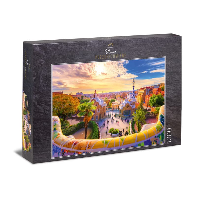 Ulmer Puzzleschmiede - Puzzle Park Güell Barcelona - Puzzle Classique de 1000 pièces - Monument d'Antoni Gaudi à Barcelone, Espa