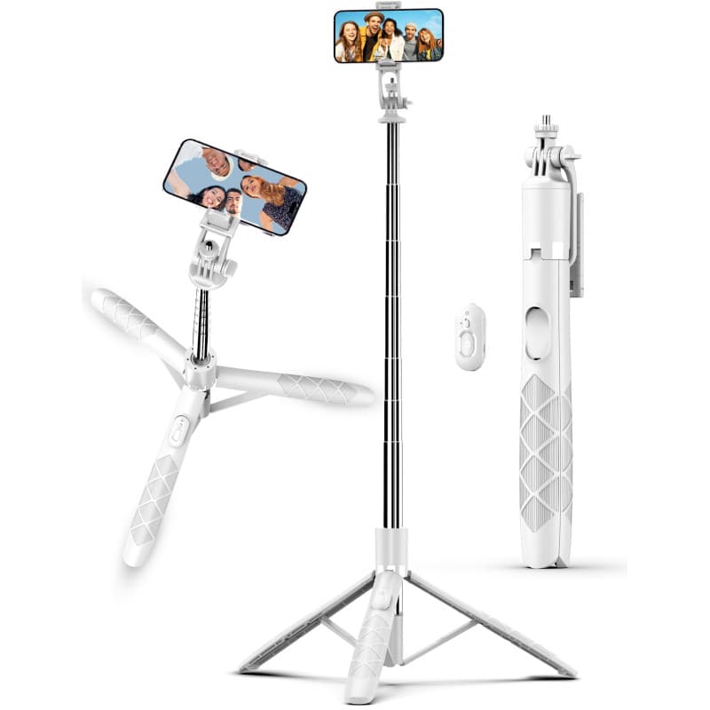 180cm Trepied Smartphone, Extensible Perche a Selfie Trepied, Trépied pour Téléphone avec Télécommande Détachable Compatible ave