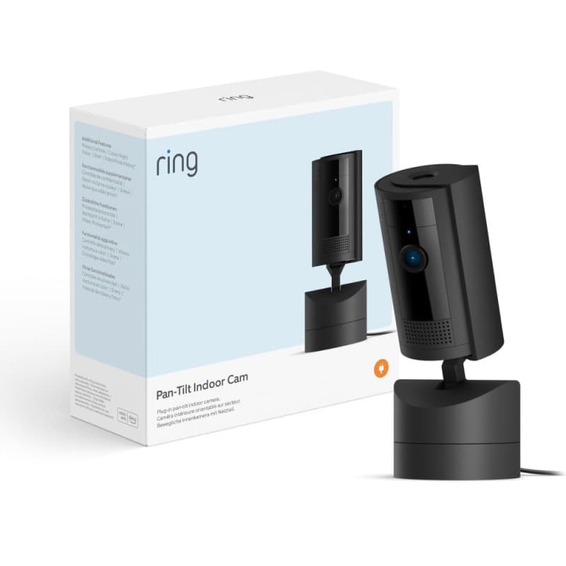 Caméra intérieure orientable Ring (Pan-Tilt Indoor Camera) | Caméra de surveillance des animaux, à prise, orientable à 360° et i