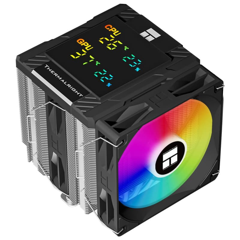 Thermalright TR Peerless Assassin 120 Digital ARGB Black Refroidisseur d'air pour processeur,couverture d'écran numérique,6 calo